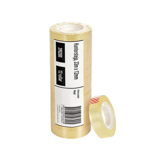 Kontorstejp Transparent 12mm x 33m