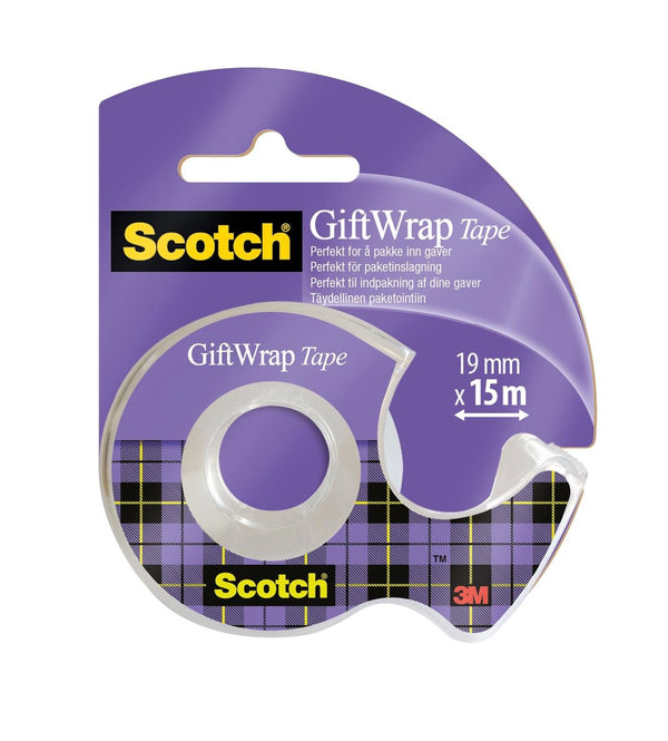 Kontorstejp Scotch Gift-Wrap Matt/Transparent 19mm x 15m