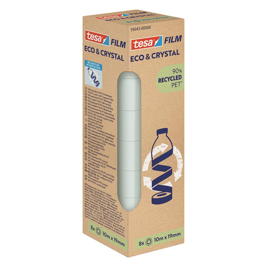 Kontorstejp Tesa Eco & Crystal EcoLogo 19mm x 10m