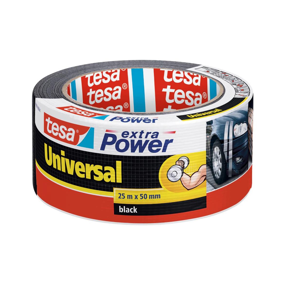 Vävtejp Tesa Extra Power Universal Svart 50mm x 25m