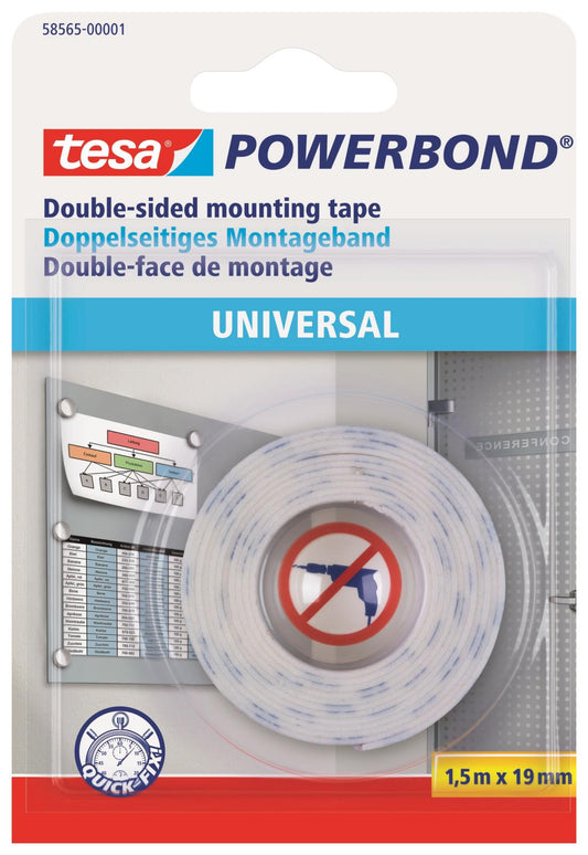 Monteringstejp Tesa Powerbond Universal 19mm x 1,5m
