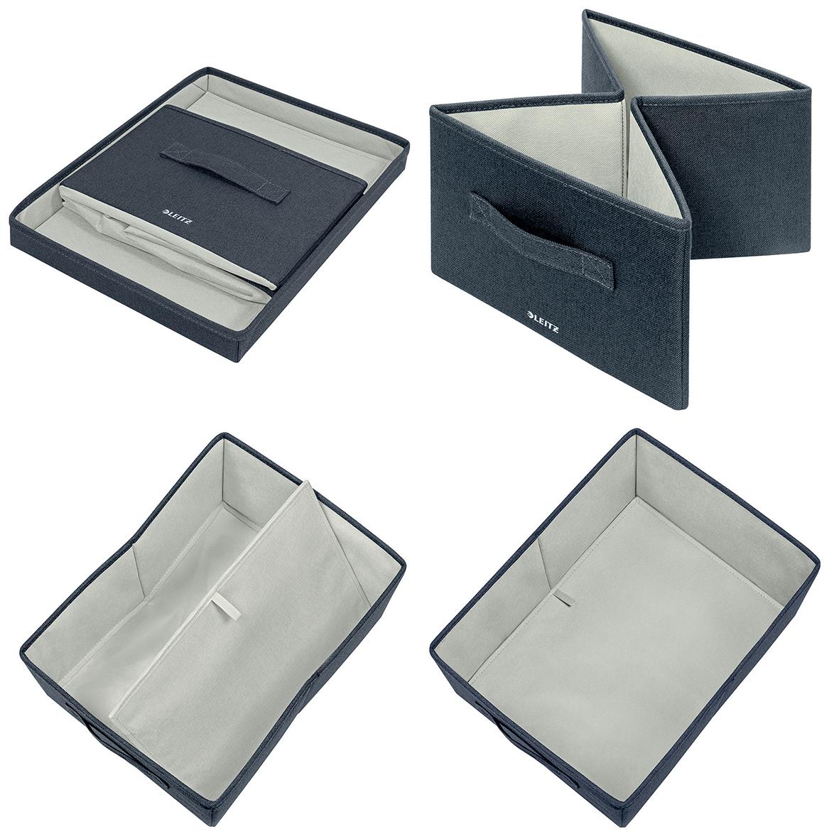 Förvaringslåda Leitz Tygklädd M. Lock Grå 285x203x380mm