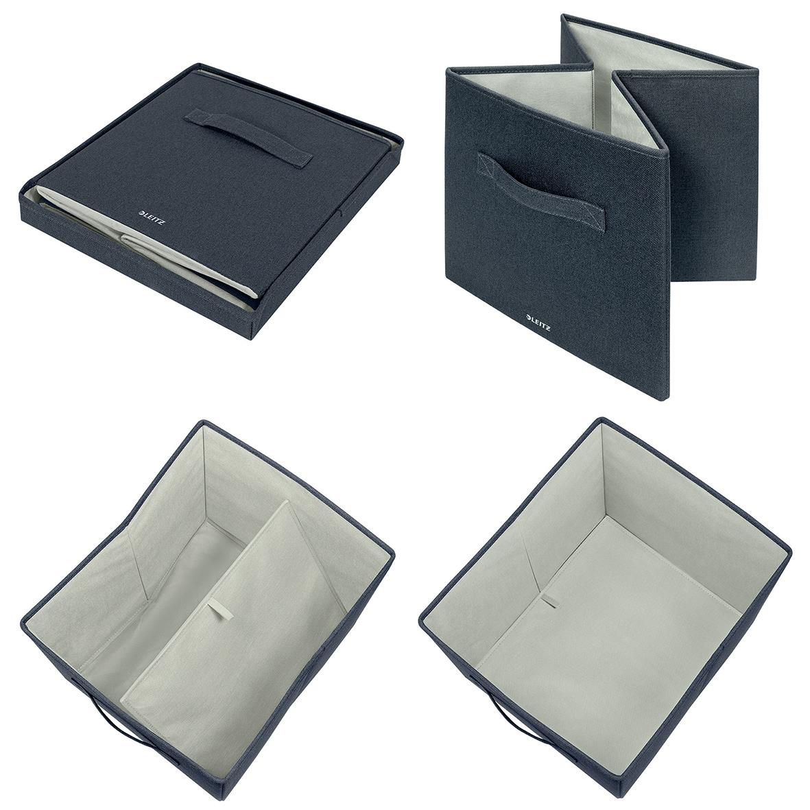 Förvaringslåda Leitz Tygklädd M. Lock Grå 330x325x380mm