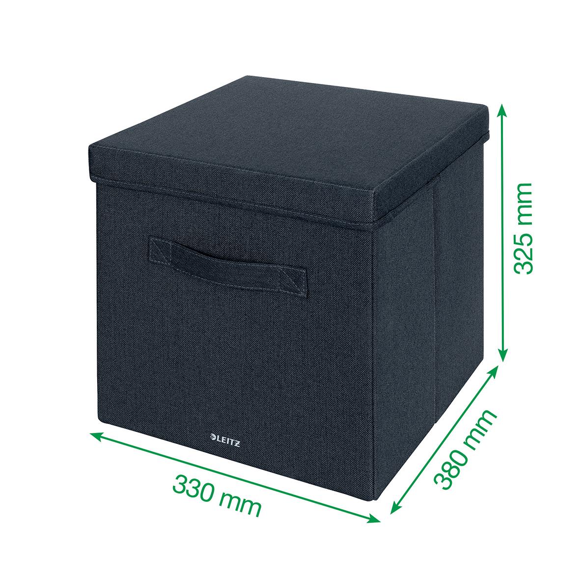 Förvaringslåda Leitz Tygklädd M. Lock Grå 330x325x380mm