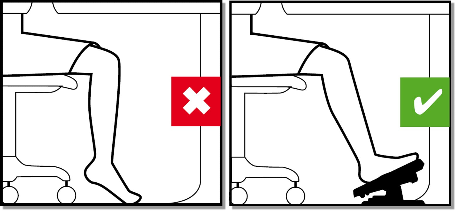 Fotstöd Unilux Origin svart