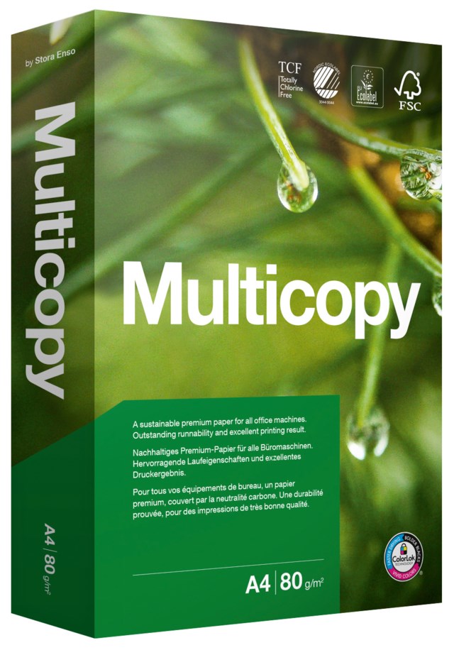 Kopieringspapper Multicopy A4 80g 500ark/fp
