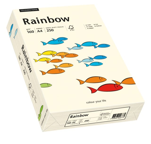 Papper Rainbow A4 160g creme 250ark/fp