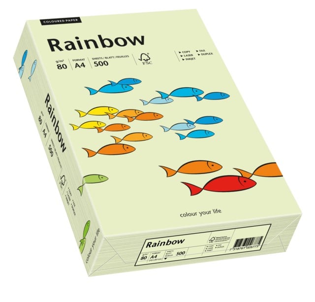Papper Rainbow A4 80g ljusgrön 500ark/fp