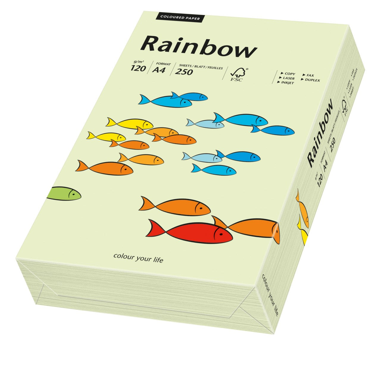 Papper Rainbow A4 120g ljusgrön 250ark/fp