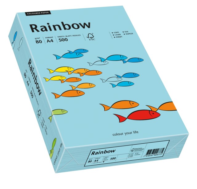 Papper Rainbow A4 80g mellanblå 500ark/fp