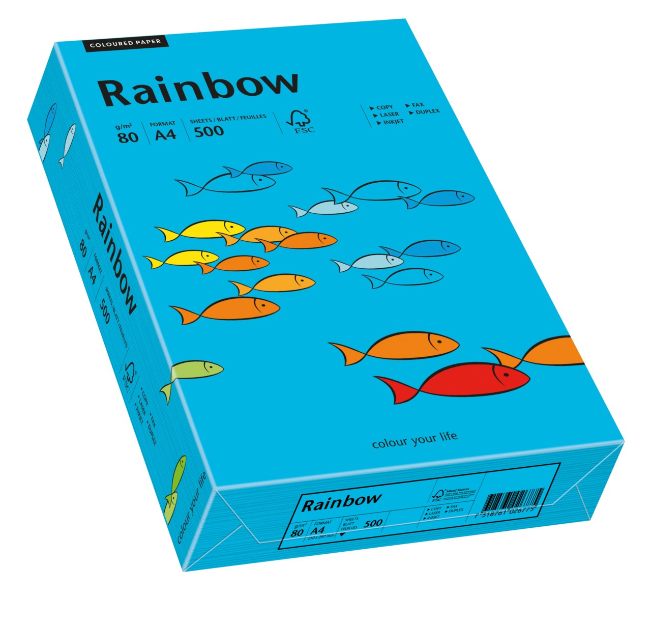 Papper Rainbow A4 80g blå 500ark/fp