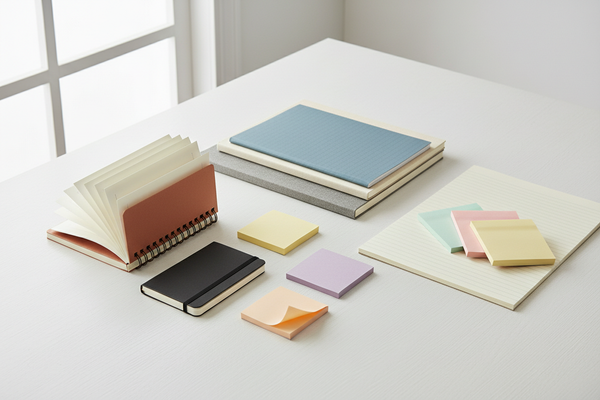 add more notebooks and remove pen and penholder.... only place notebooks and pads and sticky notes