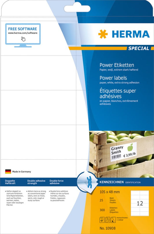 Etikett Herma Special Power 105 x 48mm 300st/fp