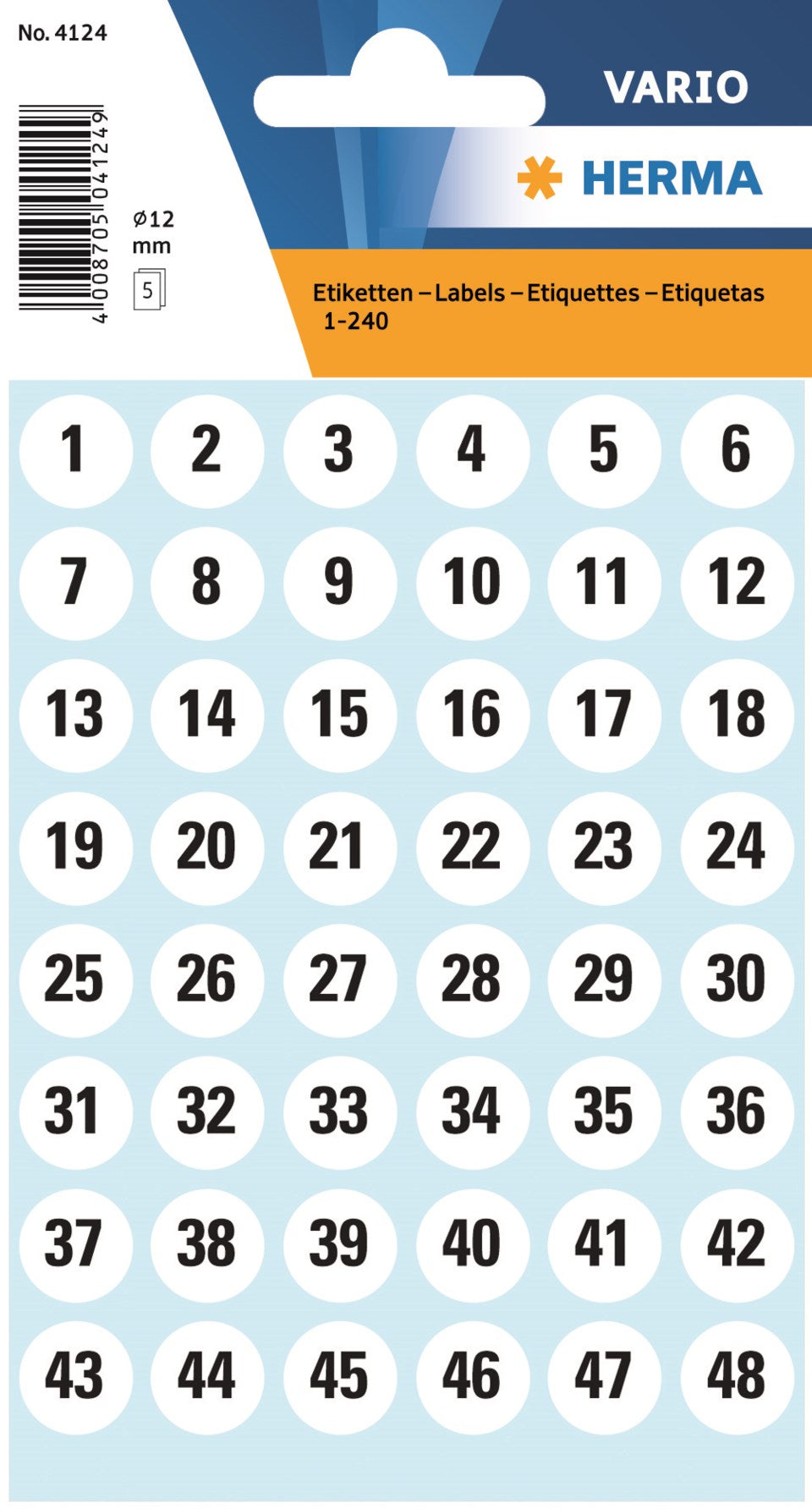 Etikett 1-240 Ø12 240/fp