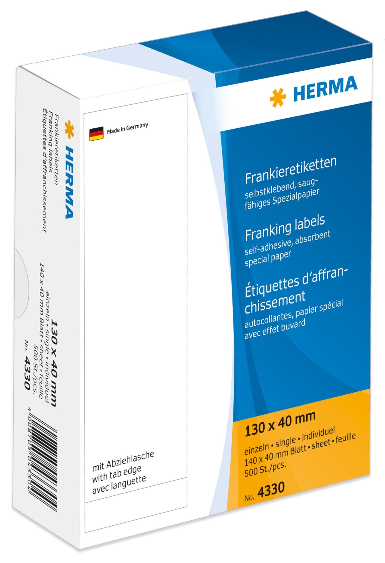 Frankeringsetikett Enkel 130x40mm 500st/fp