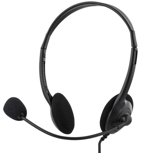 Stereo Headset Mikrofon Och Volymkontroll 2x 3.5mm Svart