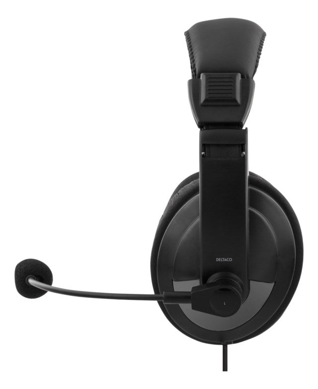 USB Stereo Headset 40mm Drivrutiner 32 Ohm 20Hz-20kHz Svart