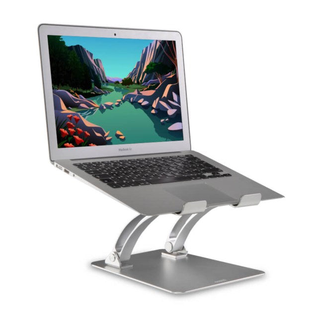 Laptopställ Dual Pivot Riser Justerbar Aluminium Silver