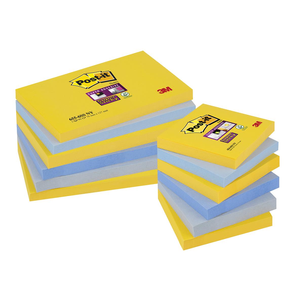 Notisar Post-it Super Sticky New York 76x76mm 90 Blad