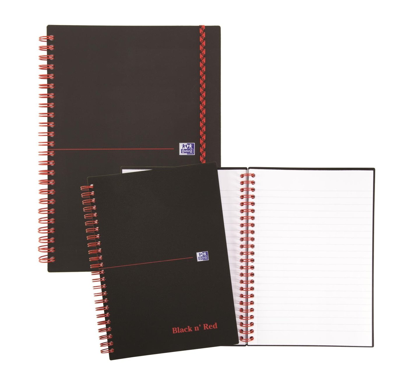 Kollegieblock Oxford Black n' Red PP Linjerat 70 Blad Svart A5 90g