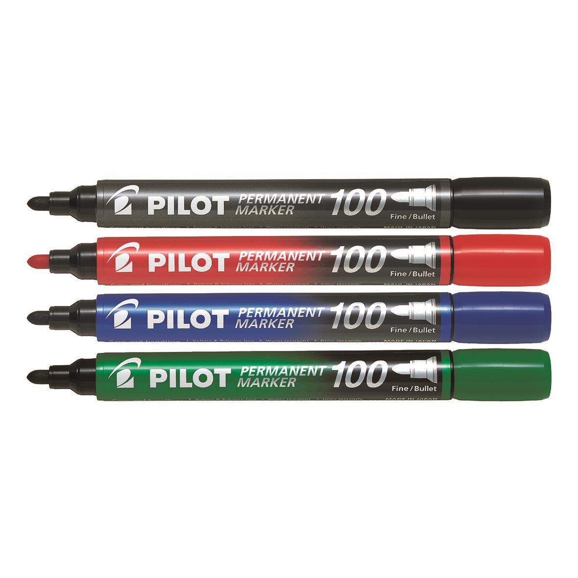 Märkpenna Pilot 100 Rund Permanent Svart 1-4mm