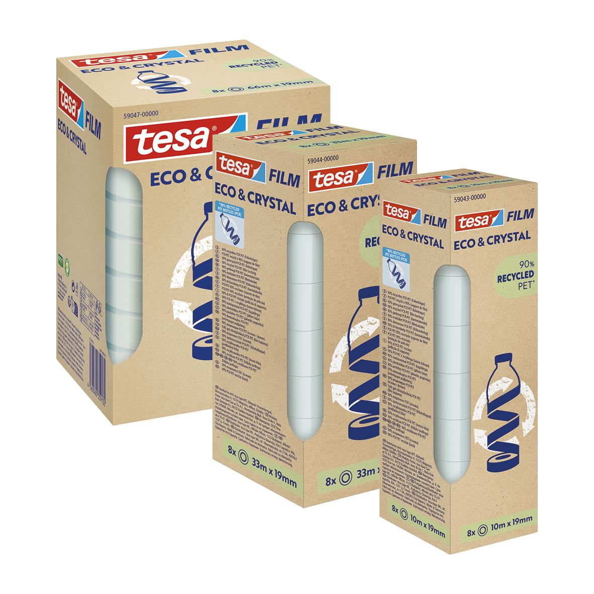 Kontorstejp Tesa Eco & Crystal EcoLogo 19mm x 10m