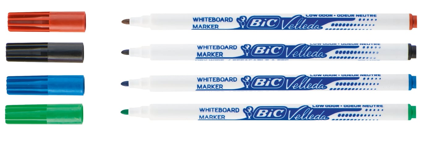 Whiteboardpenna Bic Velleda Fine 4 färger 1,6mm