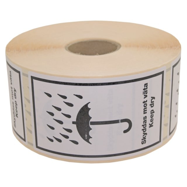 Transportetikett Skyddas mot våta